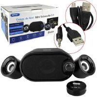 CAIXA DE SOM BLUETOOTH MINI SUBWOOFER PC E NOTEBOOK USB 11W KNUP KP-6018BH