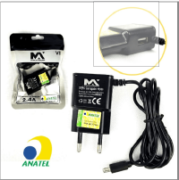 CARREGADOR DE CELULAR V8 1USB 2.4A ANATEL MAXMIDIA MAX-CAR118