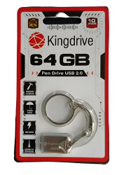 PEN DRIVE 64GB 2.0 COM CHAVEIRO METAL KINGDRIVE