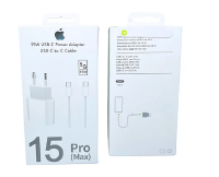 CARREGADOR DE CELULAR IPHONE 15 PRO MAX FONTE USB-C E CABO 35W