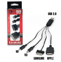 CABO DE DADOS USB C3TECH 4 EM 1 V8/V3/SAMSUNG/APPLE 2.0 UC-O4S